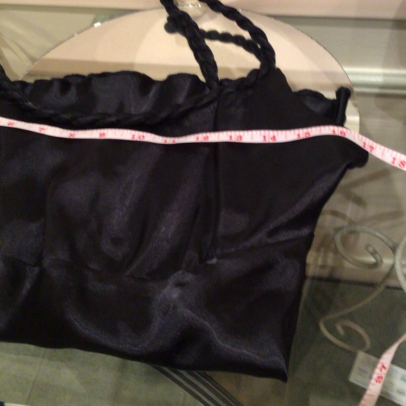 🛍2 for $40🛍NWOT Blk satin tank  braided detail on spaghetti strap and neckline - Picture 5 of 5
